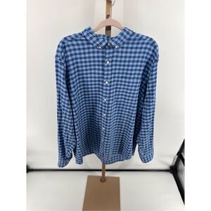 Vineyard Vines Mens Classic Fit Shirt Blue Gingham Button Down Size XL Cotton